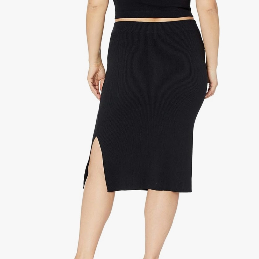 The Drop | Women's Vera Slim Side-Slit Midi Sweater Skirt Size XL (16)